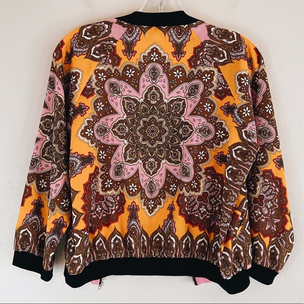 Ali & Kris Lightweight Jacket Women Size M Paisley Pink Orange - Picture 3 of 6